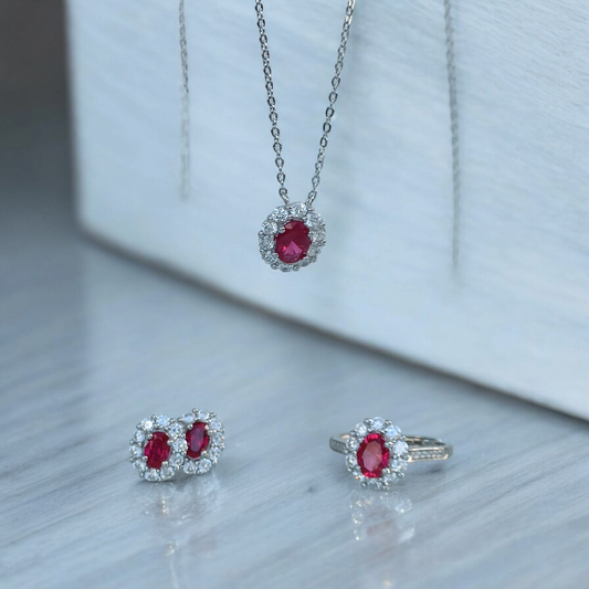 Vintage Ruby Jewellery Set